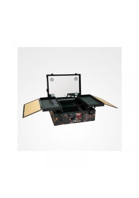 BIFULL MALETÍN TOCADOR DE MESA PROFESIONAL MAQUILLAJE PORTÁTIL BAROQUE  YELLOW